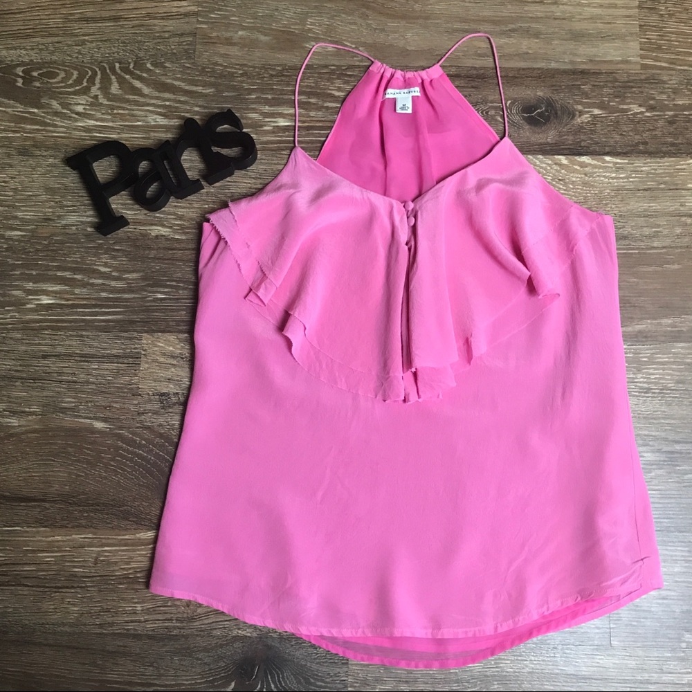 Banana Republic pink silk halter top M